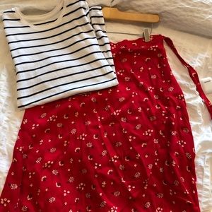 LOFT floral wrap skirt